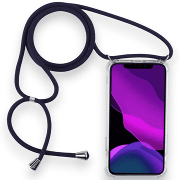 Infostyle Silikonski ovitek z vrvico "Transparent - Navy" za Samsung Galaxy A41 Temno modra / TPU silikon