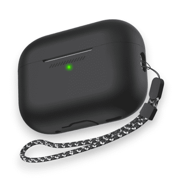 Infostyle Silikonski ovitek za slušalke "Skin" s paščkom za AirPods Pro 2 Črna