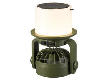 slomart Prenosna LED svetilka s solarnim polnilcem in ventilatorjem Tracer LightBreeze