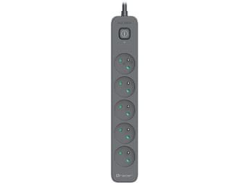 slomart Razdelilnik TRACER Power Line+ 5m, 5 vtičnic, Graphite