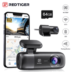 REDTIGER F9 - 4K Dual Mini Dash Cam – avto kamera z GPS in Wi-Fi