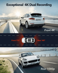 REDTIGER F9 - 4K Dual Mini Dash Cam – avto kamera z GPS in Wi-Fi