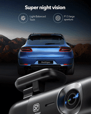 REDTIGER F9 - 4K Dual Mini Dash Cam – avto kamera z GPS in Wi-Fi