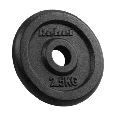shumee Set uteži iz litega železa 4x2,5kg 10kg luknja 31mm klasična plošča REBEL