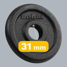 Rebel Komplet uteži iz litega železa 4x1,25 kg, luknja 5 kg, 31 mm, klasična plošča