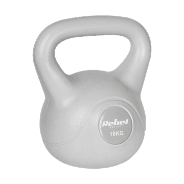 Rebel Utežna žoga za kettlebell 18 kg, siva, za vadbo ABS
