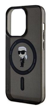 Karl Lagerfeld Ovitek KARL LAGERFELD IML Ikonik Magsafe za iPhone 15 Pro Max 6,7 palcev črne barve KLHMP15XHFCKNOK