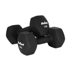 Rebel Litoželezne neoprenske uteži HEX 2x9kg za vadbo fitnesa