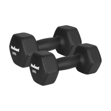 Rebel Litoželezne neoprenske uteži HEX 2x8kg za vadbo Rebel fitnesa