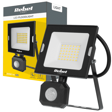 Rebel Halogenska LED reflektorska svetilka 30W s senzorjem gibanja v mraku IP44