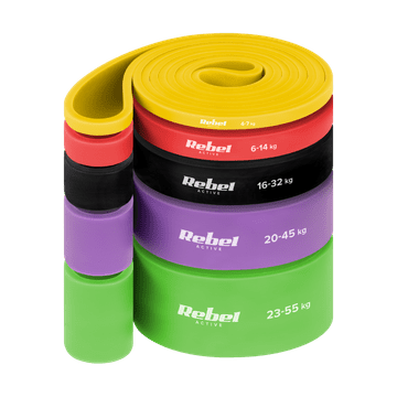 Rebel Komplet 5 vadbenih trakov Power Band, trakovi za vadbo v fitnesu, Rebel