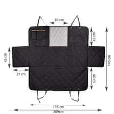 Purlov Zaščitna prevleka za avto za pse z mrežo – vodoodbojna podloga za zadnje sedeže, zaščita pred dlakami in umazanijo