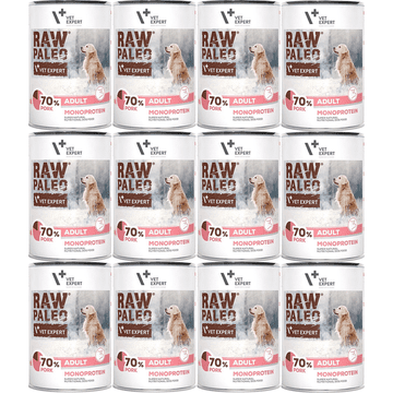 VetExpert VetExpert surova paleo svinjina za odrasle, konzerva 12 x 400 g