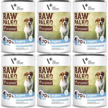 VetExpert VetExpert Raw Paleo Cod konzerva za mladičke 6x400g