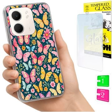 shumee Ovitek za Oppo A5X FOTO zadnji ovitek z metulji + 9H steklo
