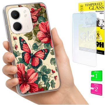 shumee Ovitek za Oppo A5X FOTO zadnji ovitek z metulji + 9H steklo