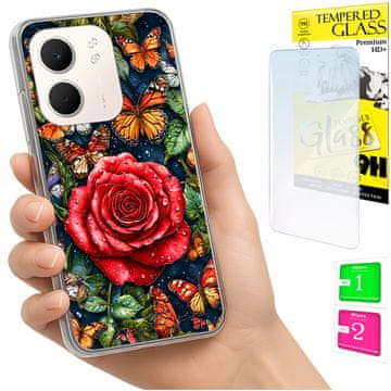 shumee Ovitek za Oppo A5X FOTO zadnji ovitek z metulji + 9H steklo