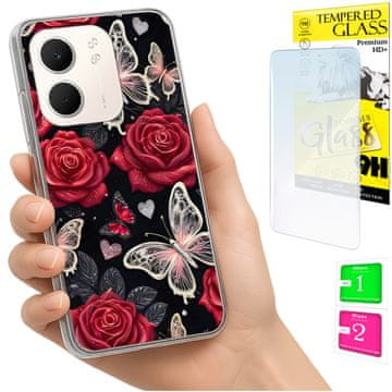 shumee Ovitek za Oppo A5X FOTO zadnji ovitek z metulji + 9H steklo