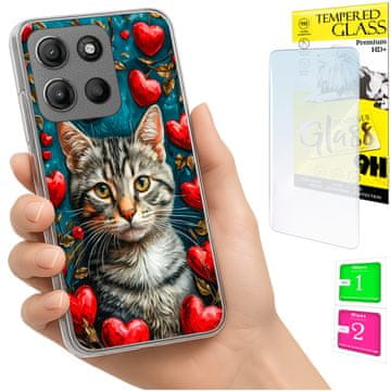 shumee Ovitek za Motorola Moto G15 FOTO ovitek mucek + STEKLO