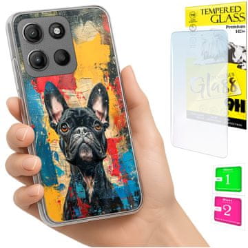 shumee Ovitek za Motorola Moto G15 FOTO ovitek pes + STEKLO