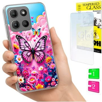 shumee Ovitek za Motorola Moto G15 FOTO ovitek z metuljčkom + STEKLO