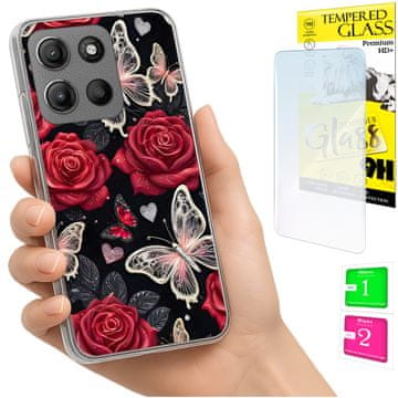 shumee Ovitek za Motorola Moto G15 FOTO ovitek z metulji + STEKLO