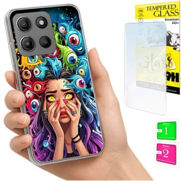 shumee Ovitek za Motorola Moto G15 FOTO ovitek zadaj oči + STEKLO