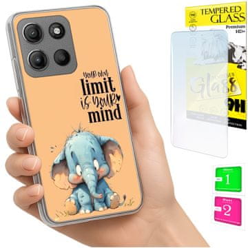 shumee Ovitek za Motorola Moto G15 FOTO ovitek slon + 9H steklo