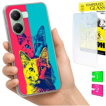 shumee Ovitek za Xiaomi Poco X7 Pro 5G FOTO ovitek zadnji ovitek mačke + 9H steklo