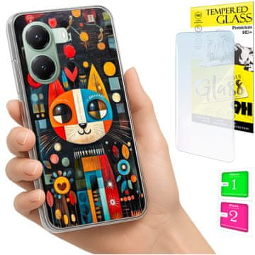 shumee Ovitek za Xiaomi Poco X7 Pro 5G FOTO ovitek zadaj Cat + 9H steklo