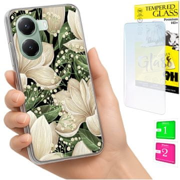 shumee Ovitek za Xiaomi Poco X7 Pro 5G FOTO ovitek z rožami + 9H steklo