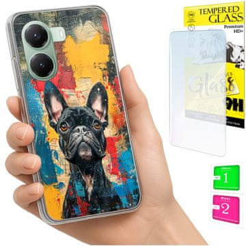 shumee Ovitek za Xiaomi Poco X7 Pro 5G FOTO ovitek hrbtna stran pes + 9H steklo