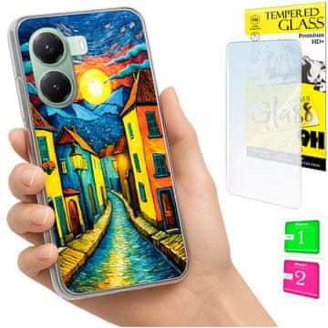 shumee Ovitek za Xiaomi Poco X7 Pro 5G FOTO ovitek za hrbtno stran Art + 9H STEKLO