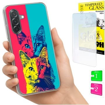 shumee Ovitek za Samsung Galaxy A36 / A56 FOTO ovitek Cats 9H STEKLO
