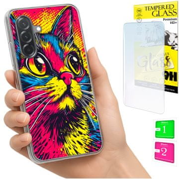 shumee Ovitek za Samsung Galaxy A36 / A56 FOTO ovitek za hrbtno stran Kitten GLASS 9H