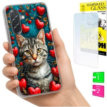 shumee Ovitek za Samsung Galaxy A36 / A56 FOTO ovitek za hrbtno stran Kitten GLASS 9H