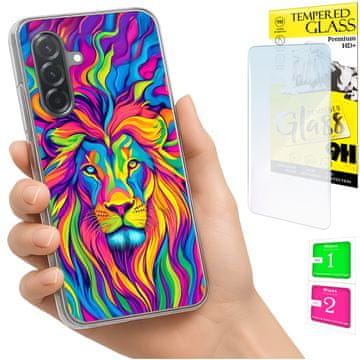 shumee Ovitek za Samsung Galaxy A36 / A56 FOTO ovitek zadaj levje steklo 9H