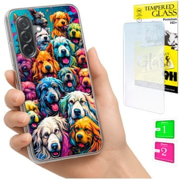 shumee Ovitek za Samsung Galaxy A36 / A56 FOTO ovitek Dogs 9H STEKLO