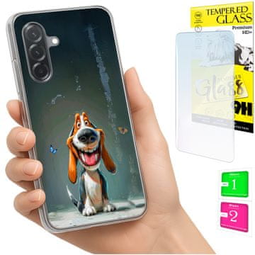 shumee Ovitek za Samsung Galaxy A36 / A56 FOTO ovitek hrbtna stran Dog GLASS 9H