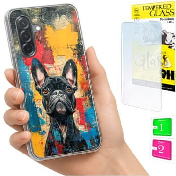 shumee Ovitek za Samsung Galaxy A36 / A56 FOTO ovitek hrbtna stran Dog GLASS 9H