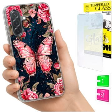 shumee Ovitek za Samsung Galaxy A36 / A56 FOTO ovitek Butterfly GLASS 9H