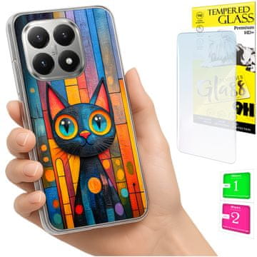 shumee Ovitek za Xiaomi 15T FOTO zadnja stran grafike mucek + 9H STEKLO