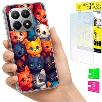 shumee Ovitek za Xiaomi 15T FOTO zadnja stran grafike mačke + 9H STEKLO