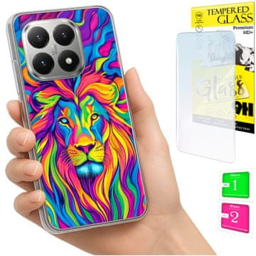shumee Ovitek za Xiaomi 15T FOTO zadnja stran grafike Lion + 9H STEKLO
