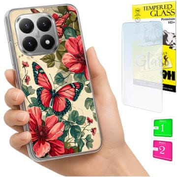 shumee Ovitek za Xiaomi 15T FOTO z grafiko in metulji + 9H steklo