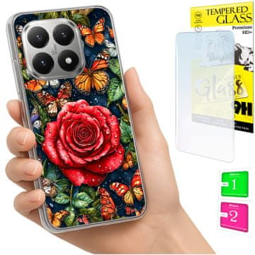 shumee Ovitek za Xiaomi 15T FOTO z grafiko in metulji + 9H steklo