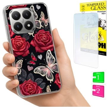 shumee Ovitek za Xiaomi 15T FOTO z grafiko in metulji + 9H steklo