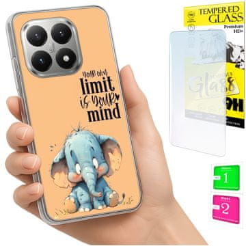 shumee Ovitek za Xiaomi 15T FOTO zadnja stran grafike slon + 9H steklo