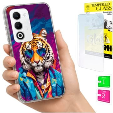 shumee Ovitek za Oppo A5 5G FOTO zadnja stran grafike Tiger + 9H steklo