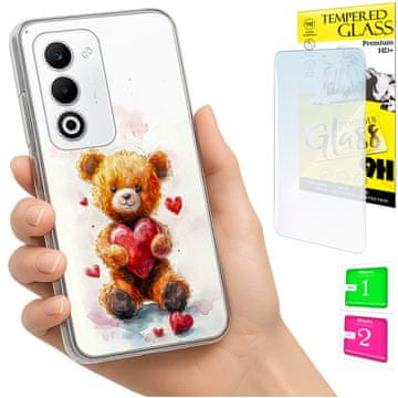 shumee Ovitek za Oppo A5 5G FOTO zadnja stran grafični medvedek + 9H steklo